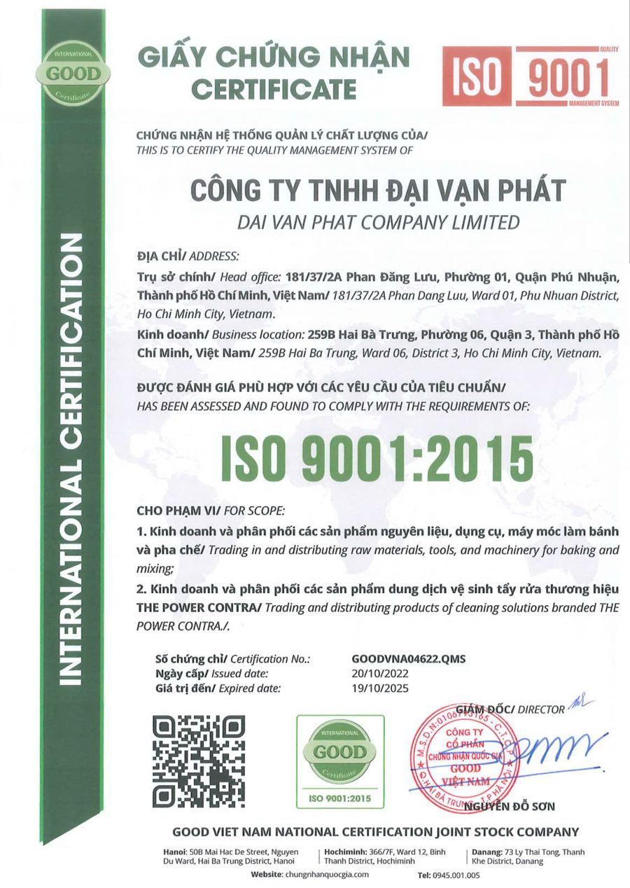 Chứng nhận ISO 9001:2015