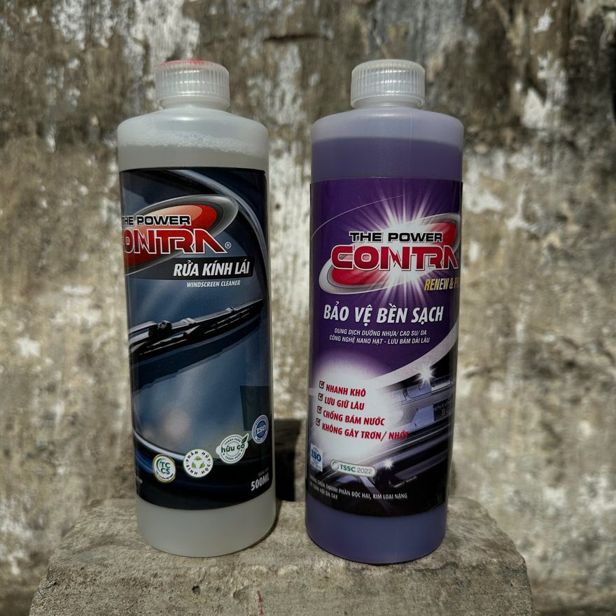 Combo Dưỡng 500ml + Nước rửa kính lái 500ml